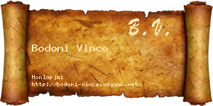 Bodoni Vince névjegykártya